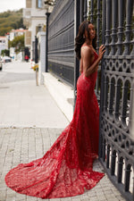 Jayla - Deep Red Alamour The Label Jayla Deep Red Sequin Gown | Afterpay | Zip Pay | Sezzle | Laybuy