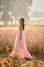Belle Pink Cotton Poplin Maxi Dress