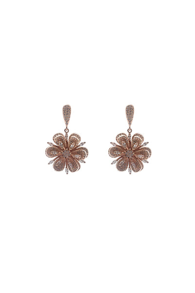 Edaline Rose Gold Flower Earrings Alamour The Label Edaline Rose Gold Flower Earrings | Afterpay | Klarna | Zip Pay