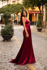Lusila Satin Gown - Burgundy Alamour The Label Lusila Burgundy Satin Gown | Afterpay | Klarna | Zip Pay