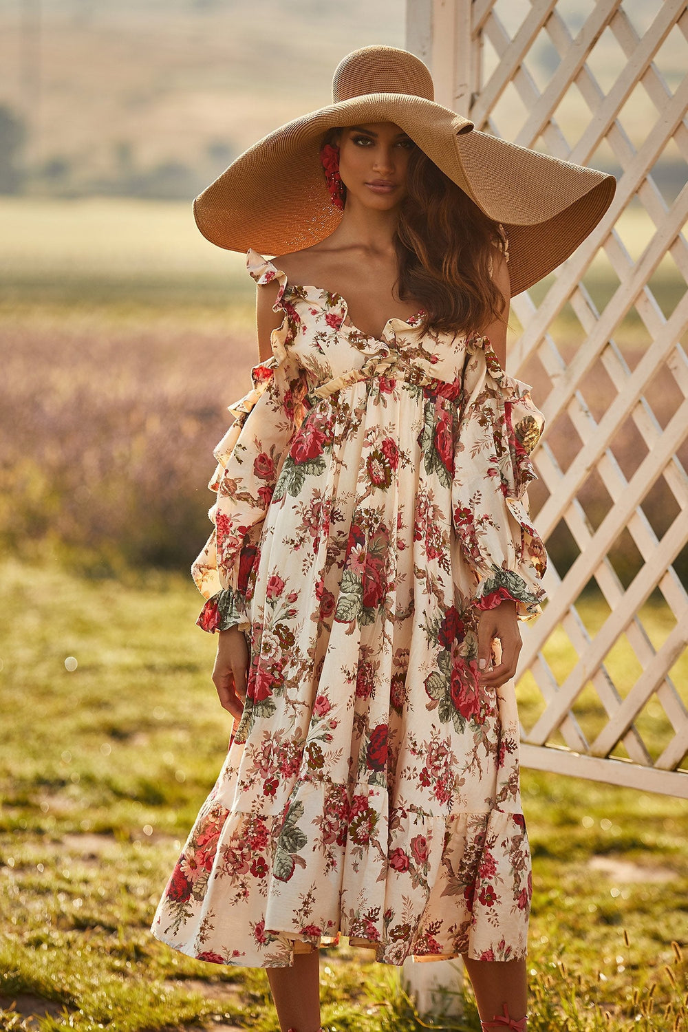 Ainara Floral A-Line Mid Dress
