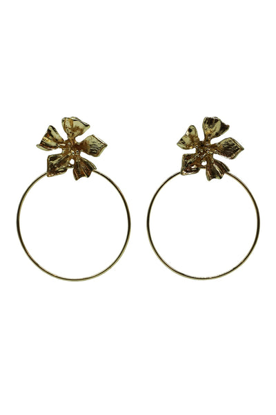 Jocelyn Gold Flower Hoops Earrings Alamour The Label Jocelyn Gold Flower Hoop Earrings | Afterpay | Klarna | Zip Pay