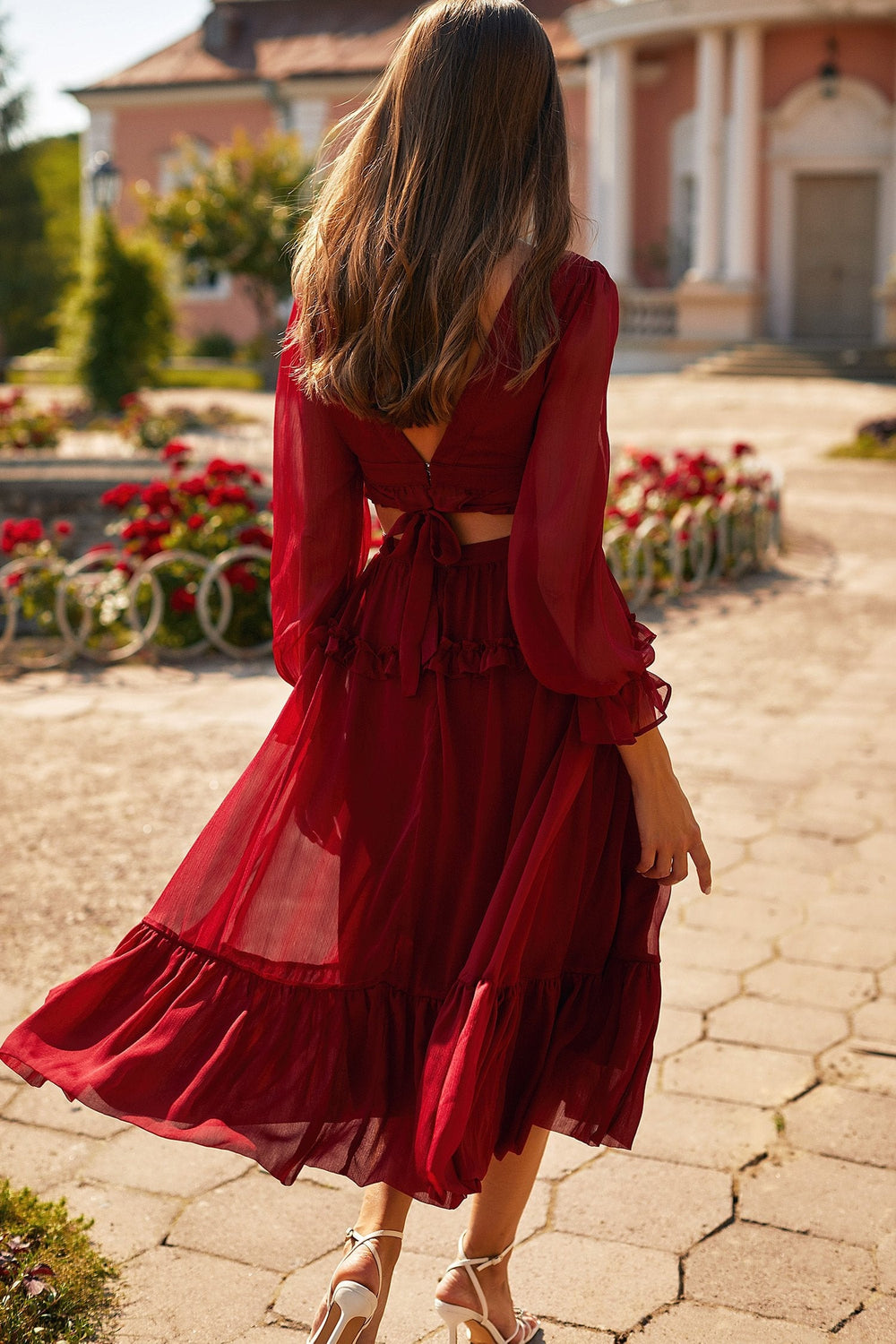 Magali Dress Alamour The Label Magali Burgundy Cut Out Midi Dress | Afterpay | Zip Pay | Sezzle