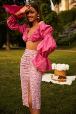 Loulia Top - Pink Alamour The Label Loulia Pink Off-shoulder Crop Top | Afterpay | Zip Pay | Sezzle