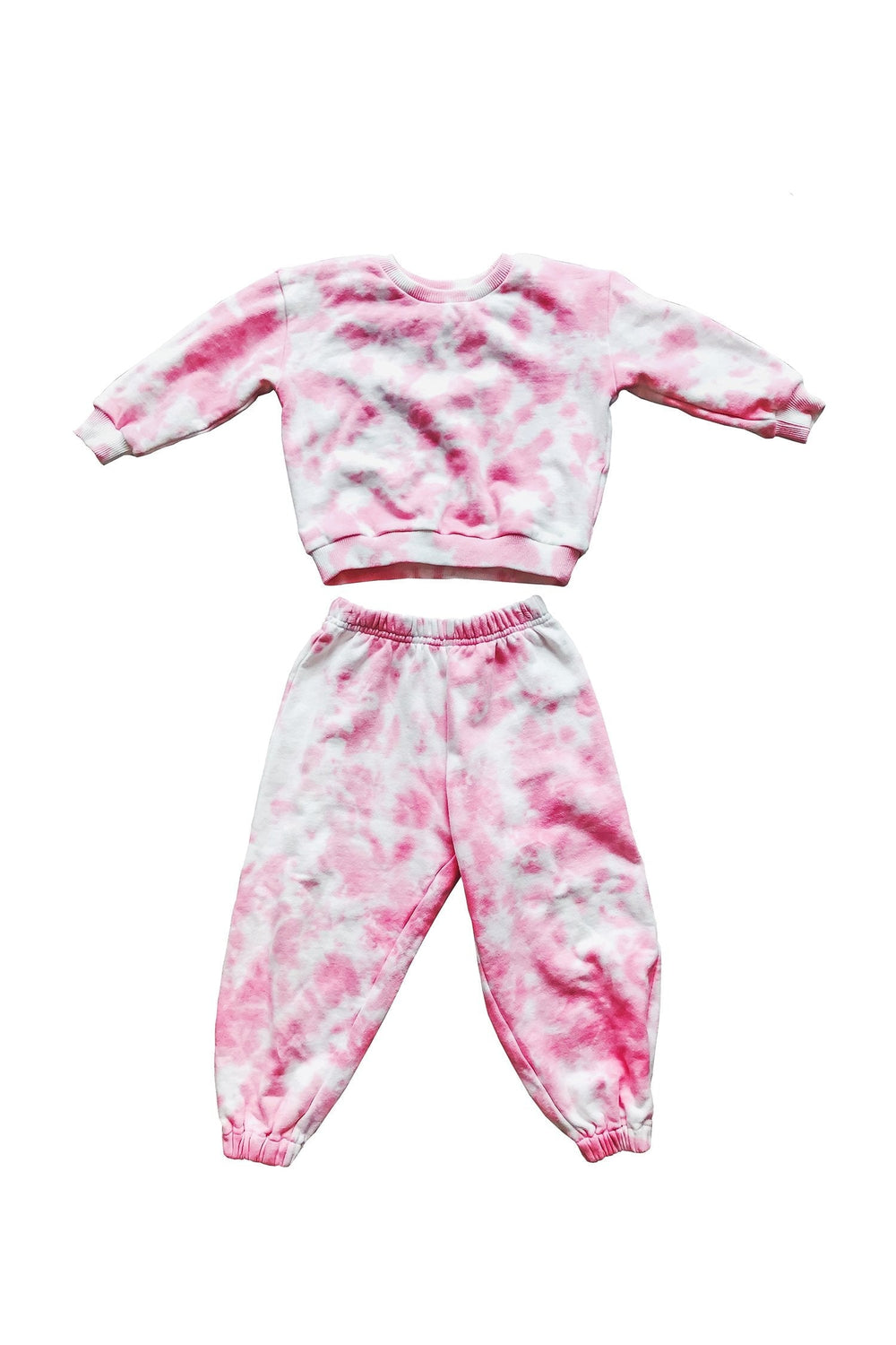 Cara Kids Set - Pink Tie Dye Joggers & Sweatshirt 