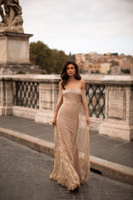 Roselyn - Gold Alamour The Label Roselyn - Gold Off-Shoulder Gown | Afterpay | Zip Pay | Sezzle