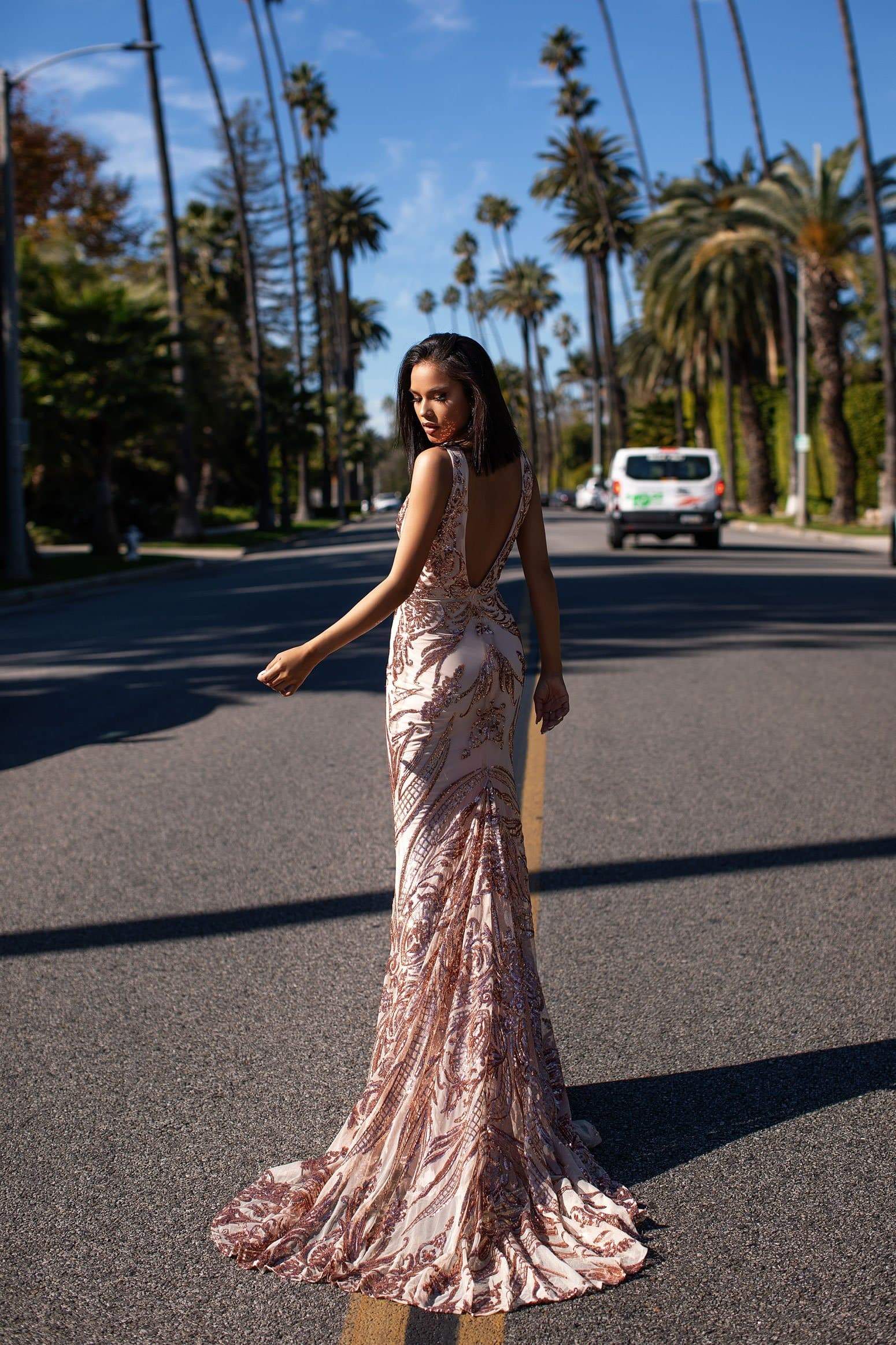 Rose Gold Sequin Dresses & Gowns Rose Gold Sequin Dresses & Gowns