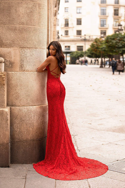 Perla Shimmering Lace Gown - Red Alamour The Label Perla Red Lace Gown | Afterpay | Zip Pay | Sezzle | LayBuy