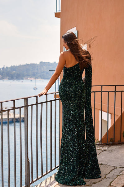 Tura - Emerald Alamour Made-To-Order Tura Emerald Green Sequin Gown | Afterpay | Klarna | Zip Pay