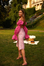 Loulia Top - Pink Alamour The Label Loulia Pink Off-shoulder Crop Top | Afterpay | Zip Pay | Sezzle