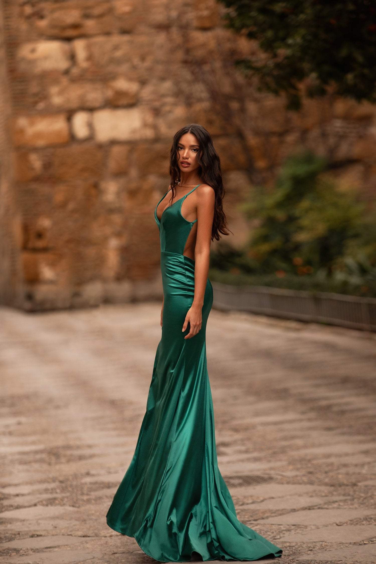 Rubi Satin Gown - Teal Alamour The Label Rubi Satin Gown - Teal Alamour The Label