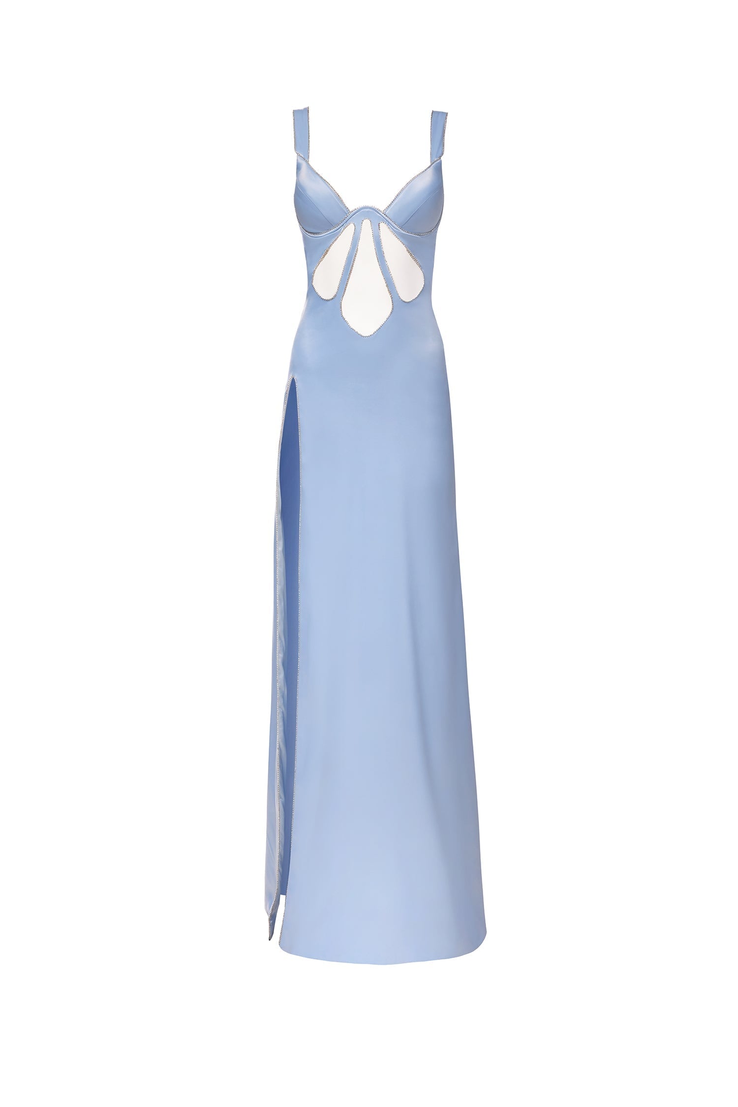 Sasha - Blue Gown with Diamante Trim | Afterpay | Zip Pay | Sezzle