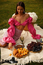 Loulia Top - Pink Alamour The Label Loulia Pink Off-shoulder Crop Top | Afterpay | Zip Pay | Sezzle