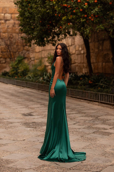 Felicita Satin Gown - Emerald Alamour Made-To-Order Felicita Emerald Satin Gown | Afterpay | Laybuy | Klarna | Zip Pay
