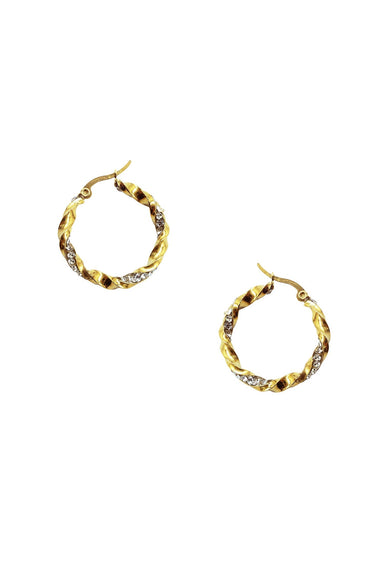 Cellina Gold & Diamante Hoop Earrings