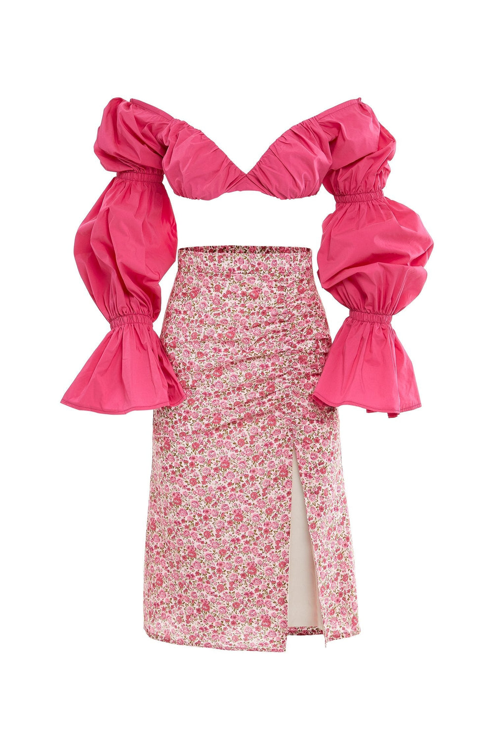 Loulia Top - Pink Alamour The Label Loulia Pink Off-shoulder Crop Top | Afterpay | Zip Pay | Sezzle