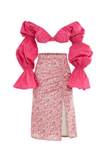 Loulia Top - Pink Alamour The Label Loulia Pink Off-shoulder Crop Top | Afterpay | Zip Pay | Sezzle