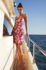 Luanda Dress Alamour The Label Luanda Ruched Floral Strapless Mini Dress | Afterpay | Zip Pay