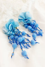 Shailee Blue Flower Drop Earrings
