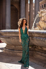 Raffaela - Emerald Alamour The Label Raffaela Emerald Sequin Gown | Afterpay | Zip Pay | Sezzle