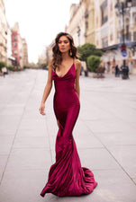 Desirae - Plum Alamour The Label Desirae Plum Satin Gown | Afterpay | Klarna | Zip Pay