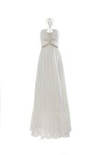 Zarina White Lace Maxi Dress with Waist Cut-Outs