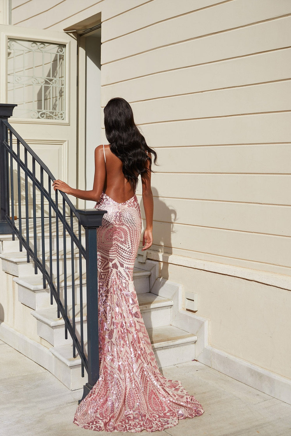 alamour the label pink dress Feodora