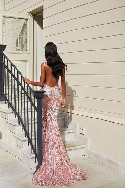Mariana - Pink Alamour Made-To-Order Mariana Pink Sequin Gown | Afterpay | Laybuy | Klarna | Zip Pay