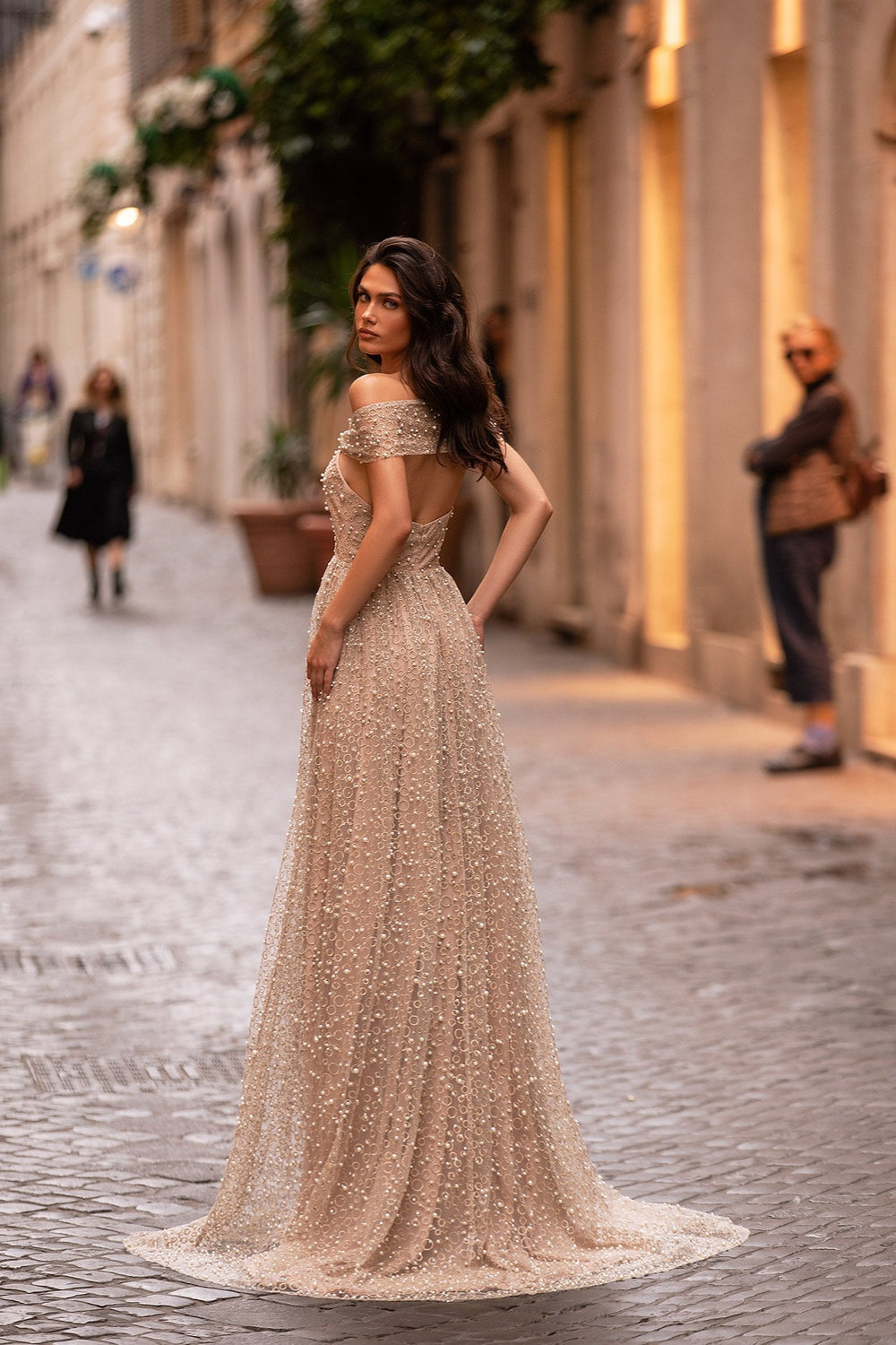 Elena - Gold Alamour The Label Elena Gold Beaded Gown | Afterpay | Zip Pay | Sezzle | Laybuy