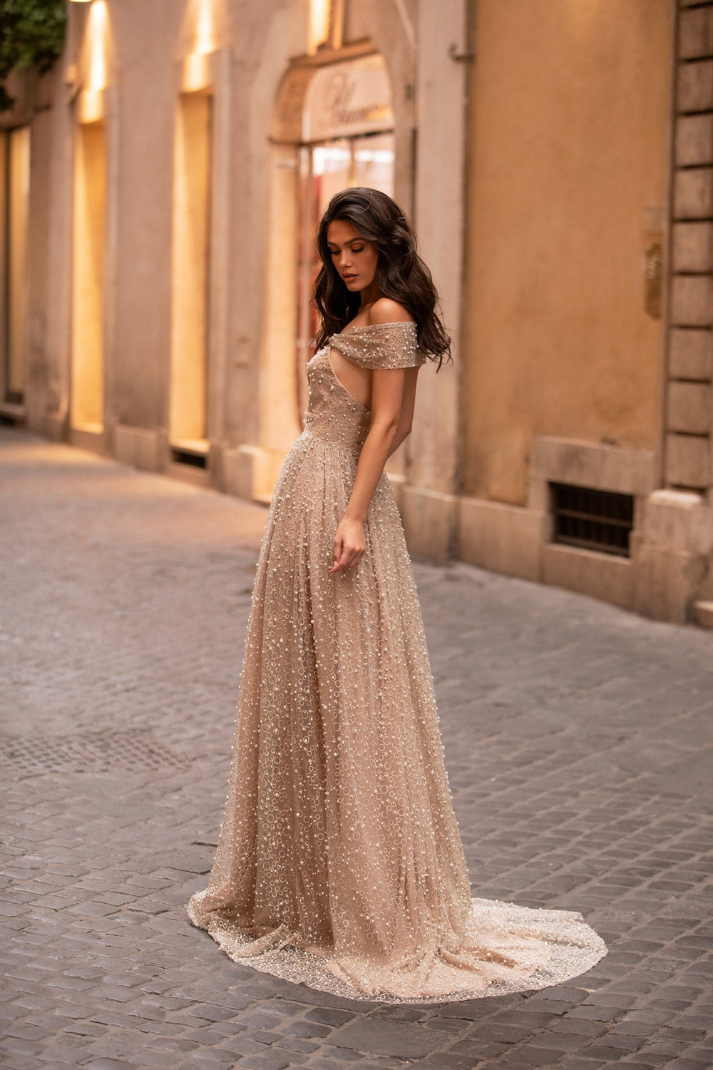 Elena - Gold Alamour The Label Elena Gold Beaded Gown | Afterpay | Zip Pay | Sezzle | Laybuy