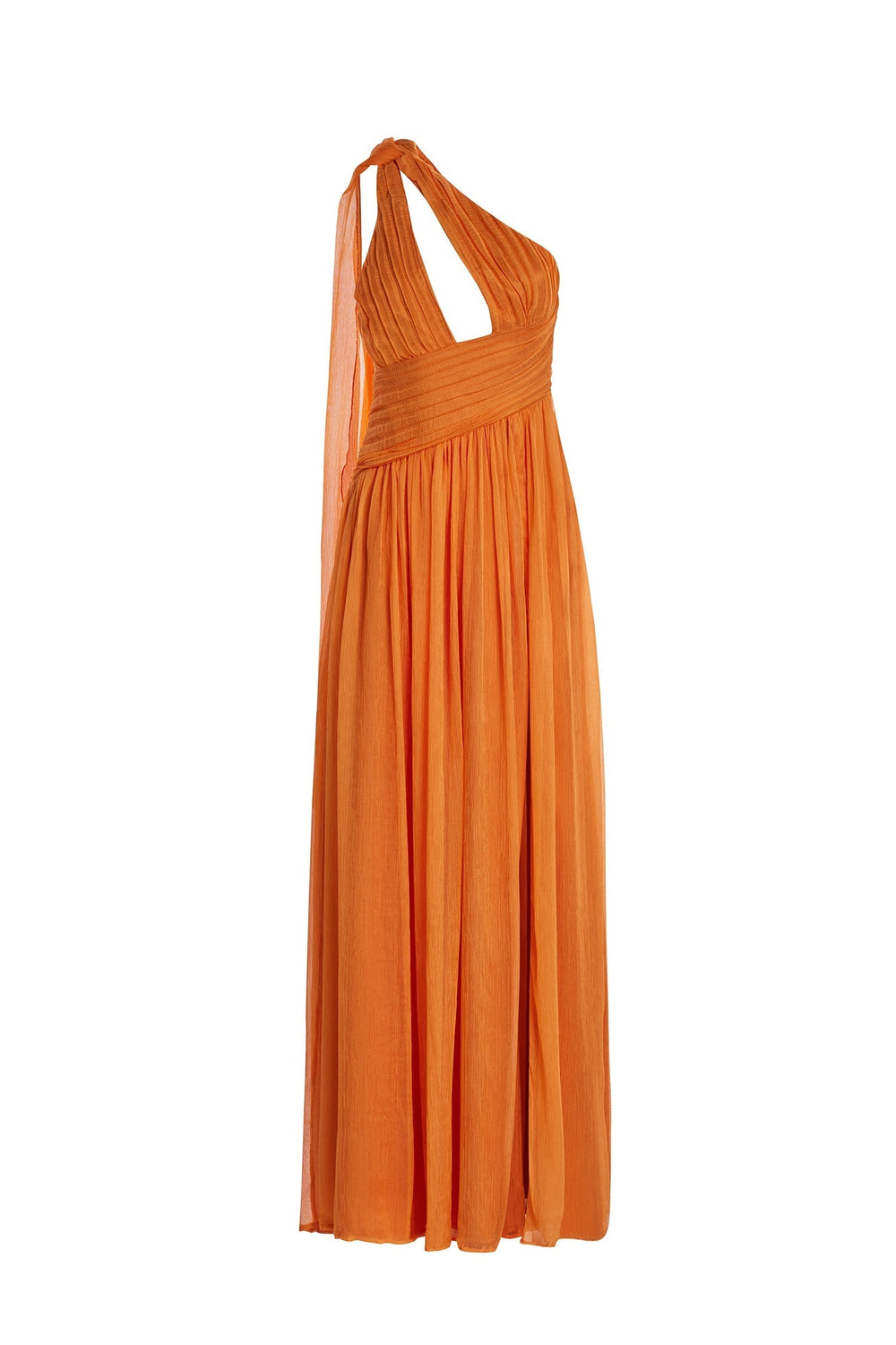Sarelle - Orange Chiffon Gown with Bodice Cut-Out