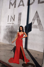 Nerissa Crepe Gown - Burnt Orange Alamour The Label A&N Luxe Nerissa Burnt Orange Crepe Gown | Afterpay | Zip Pay