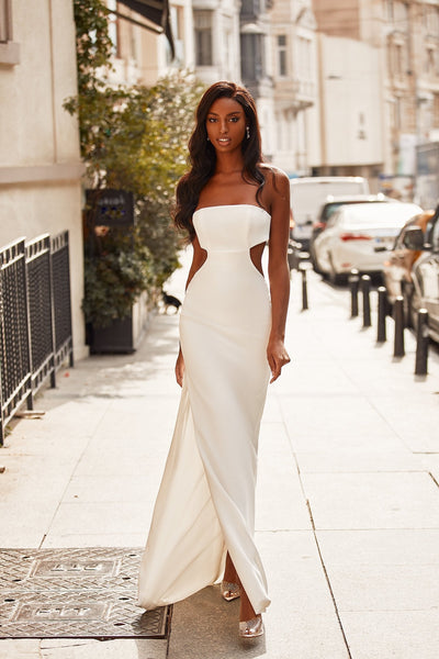 Arwen - White Alamour Made-To-Order Arwen White Strapless Gown | Afterpay | Klarna | Zip Pay
