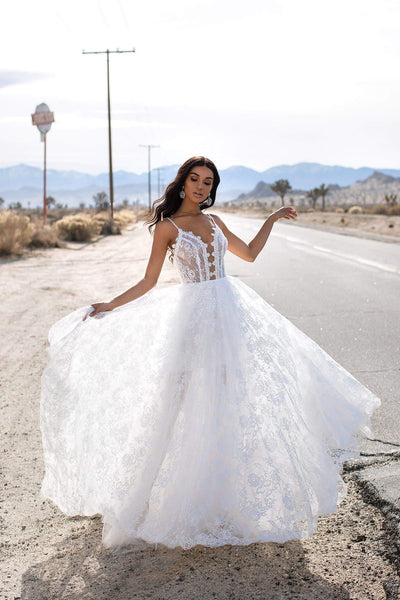 Daina Gown Alamour Made-To-Order Daina White Sheer Lace Bridal Gown | Afterpay | Zip Pay