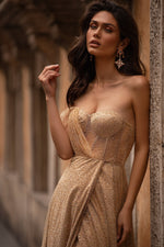 Rina - Gold Alamour The Label Rina Gold Beaded Gown | Afterpay | Zip Pay | Sezzle | Laybuy