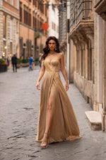 Rina - Gold Alamour The Label Rina Gold Beaded Gown | Afterpay | Zip Pay | Sezzle | Laybuy