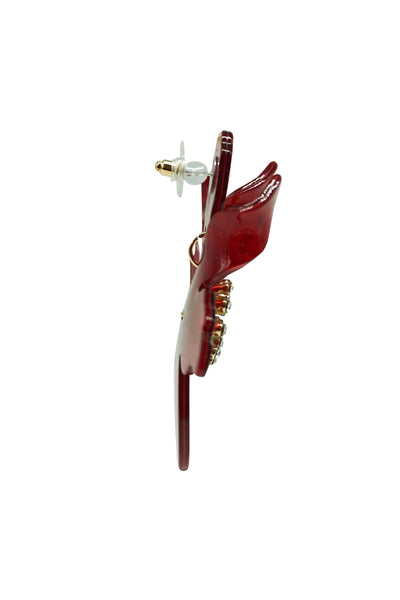 Briella Burgundy Flower Earrings Alamour The Label Briella Burgundy Flower Earrings | Afterpay | Klarna | Zip Pay