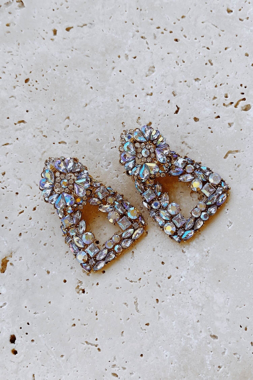 Bianca Gold Iridescent Crystal Earrings