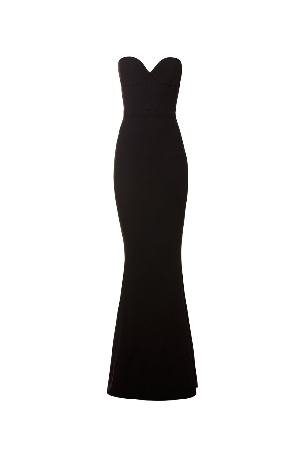Faye - Black Strapless Crepe Gown
