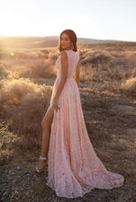 Genelle Lace Gown - Peach Alamour The Label A&N Luxe Genelle Peach Lace Gown | Afterpay | Zip Pay | Sezzle