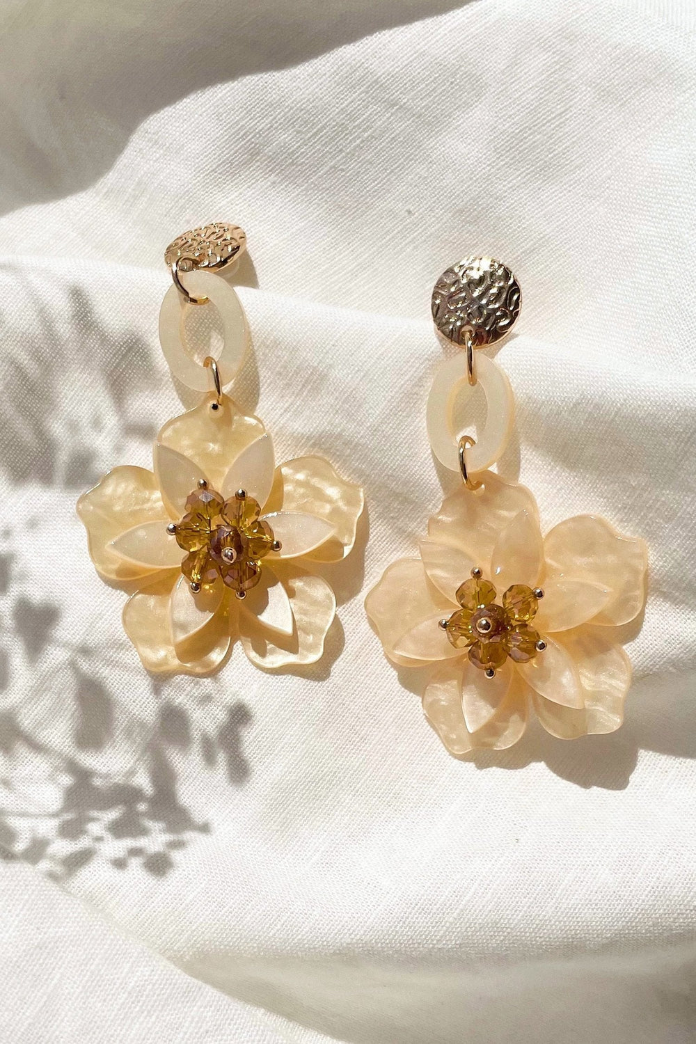 Petra Ivory Flower Drop Earrings