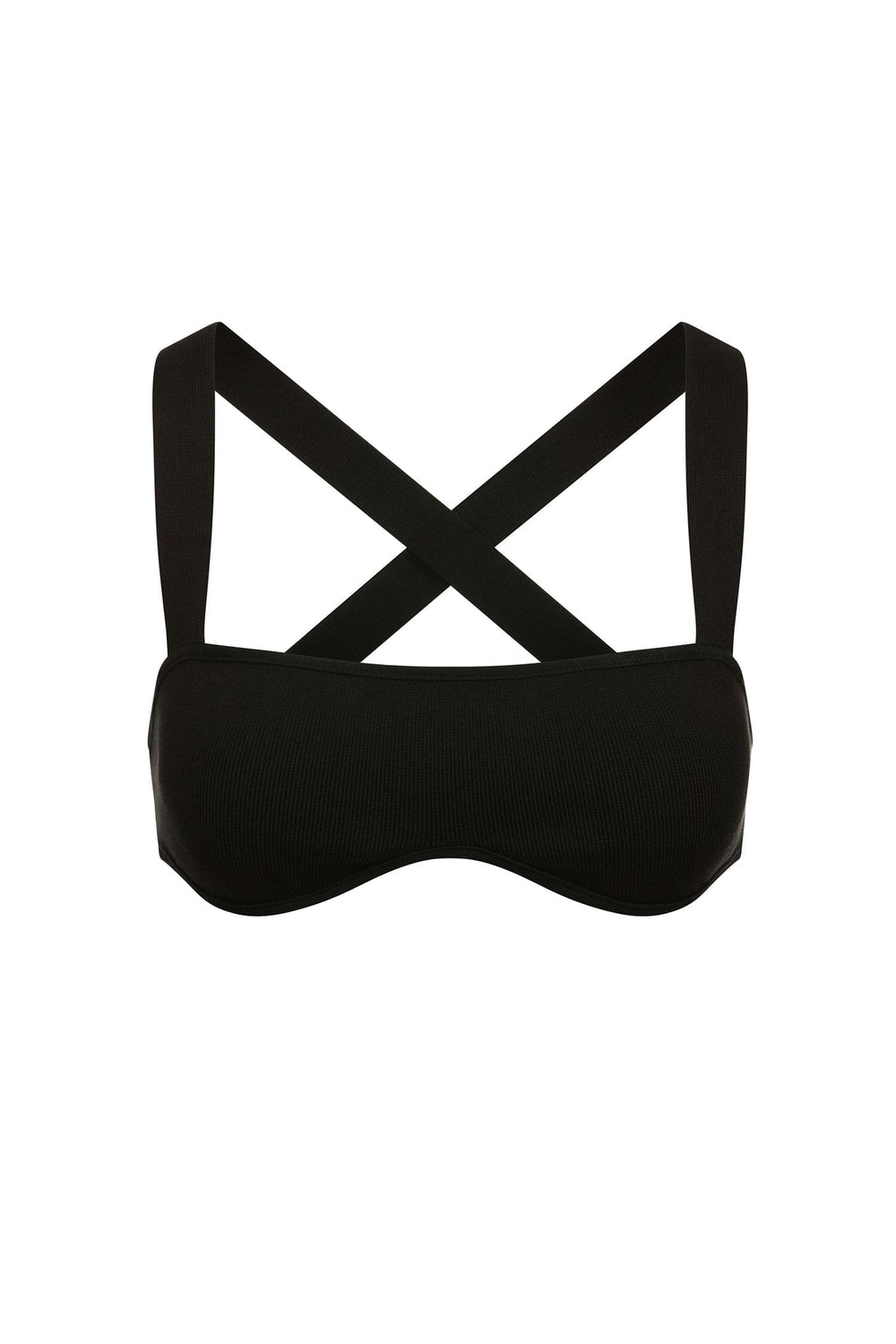 Monia Top - Black Essential Cropped Top with Criss-Cross Straps