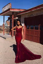 Cassie Beaded Gown - Burgundy Alamour The Label A&N Luxe Cassie Burgundy Beaded Tulle Gown | Afterpay