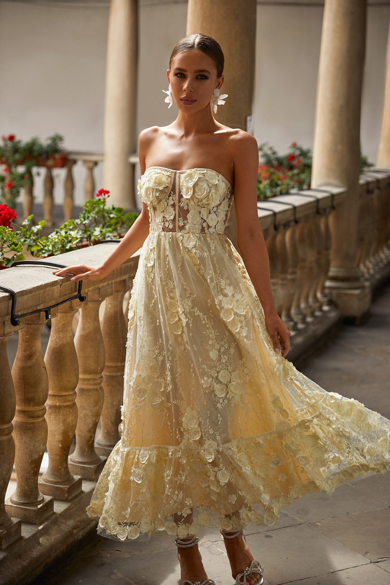 Yellow A-Line Dresses & Gowns