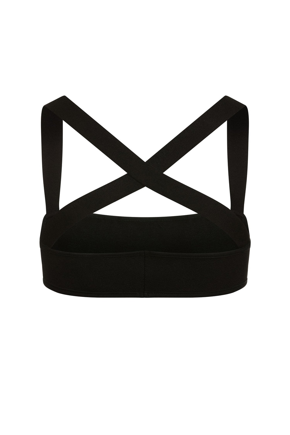Monia Top - Black Essential Cropped Top with Criss-Cross Straps