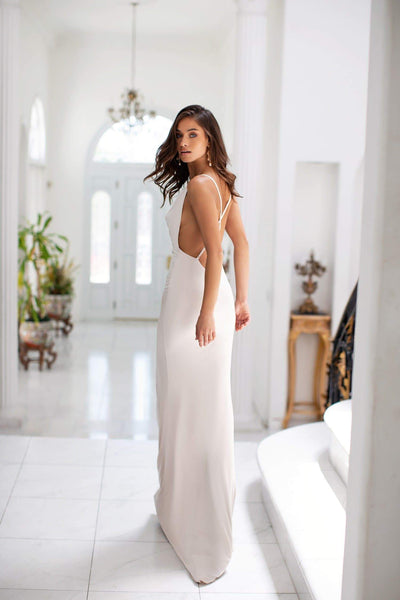 Alyssa - Oyster Alamour The Label Alyssa Oyster Cowl Neck Gown | Afterpay | Klarna | Zip Pay