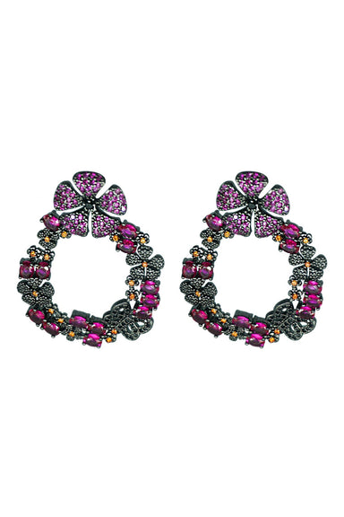 Saban Flower Circle Earrings