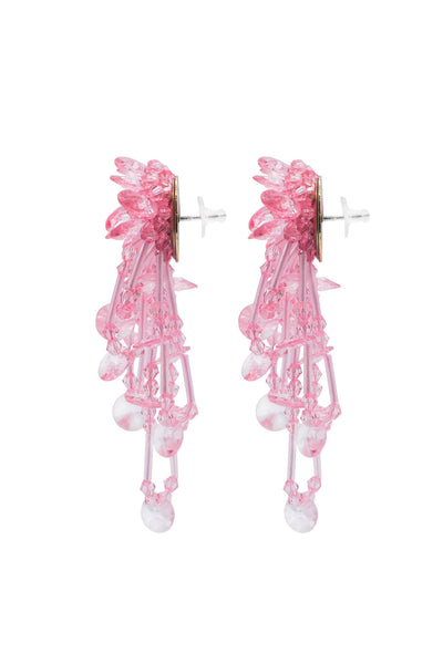 Helene Pink Flower Drop Earrings Alamour The Label Helene Pink Flower Drop Earrings | Afterpay | Laybuy | Klarna