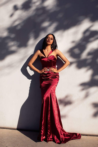 Davina Satin Gown - Burgundy Alamour Made-To-Order Davina Burgundy Satin Gown | Afterpay | Zip Pay | Sezzle