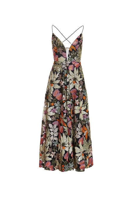 Odette Floral Embellished Midi Dress | Afterpay | Zip Pay | Sezzle